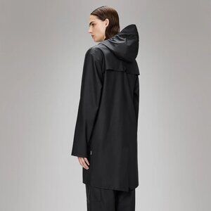 Rains Long Waterproof Jacket in Black